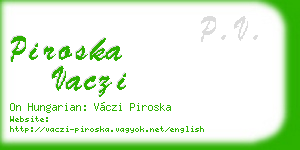 piroska vaczi business card
