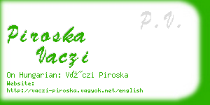 piroska vaczi business card